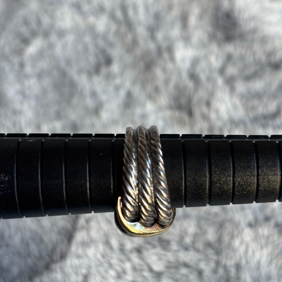 David Yurman Crossover Wave Ring Silver/Gold - Picture 5 of 8